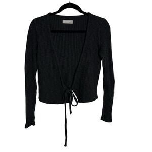 Everlane charcoal grey Ribbed wrap Cardigan
